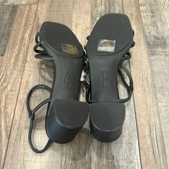New Anne Klein Flex Black Strappy Sandal Block Heels Size 8.5 Business Academia - Picture 5 of 6